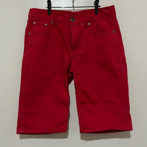 bermuda jeans vermelha