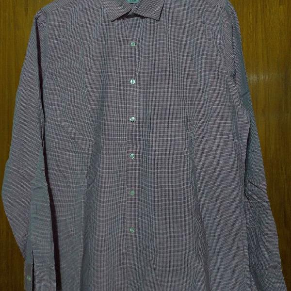 camisa dkny manga longa slim fit