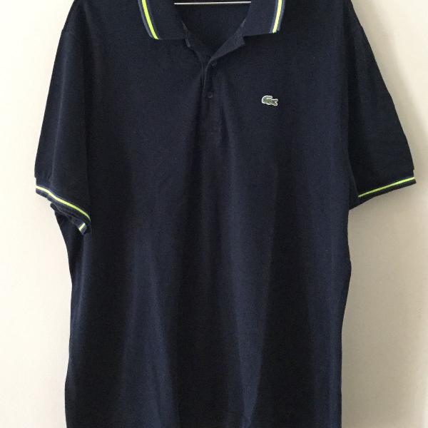 camisa lacoste azul marinho