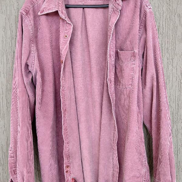 camisa oversized rosa