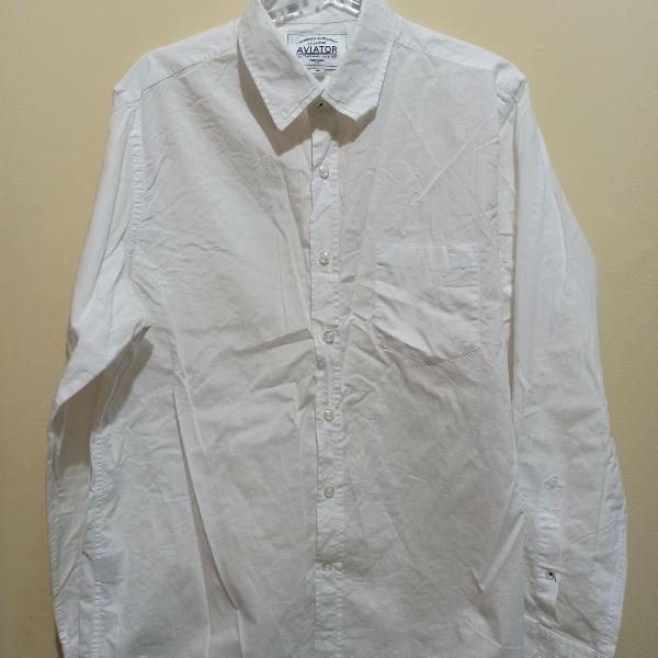 camisa social branca aviator