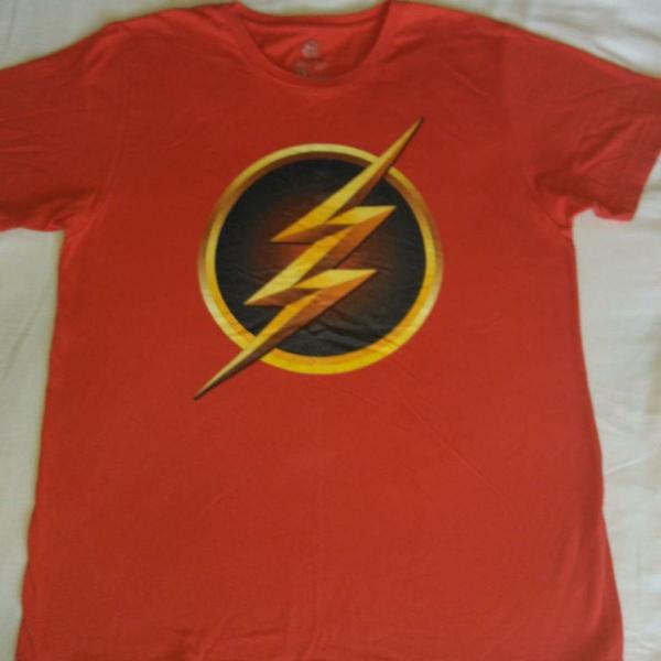 camiseta masculina dc comics flash com logo escuro