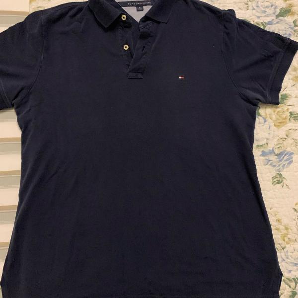 camiseta polo tommy hilfiger azul marinho original eua