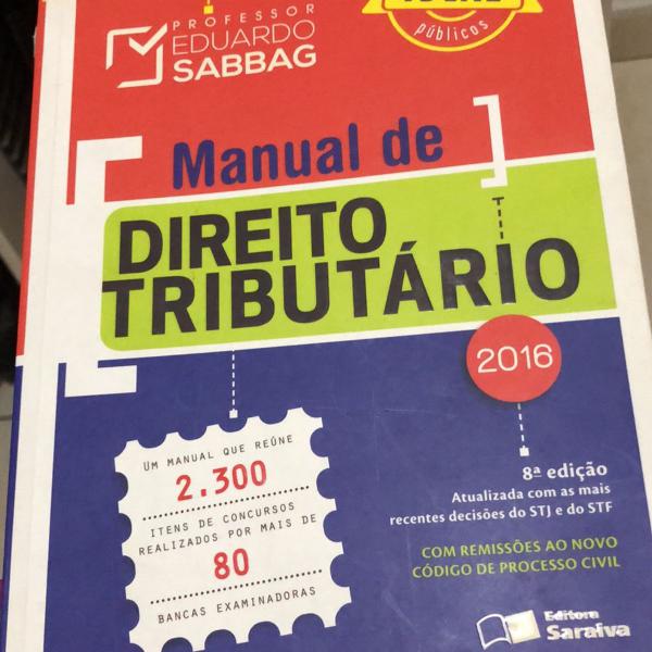 livro manual de direito tributário 2016 eduardo sabbag
