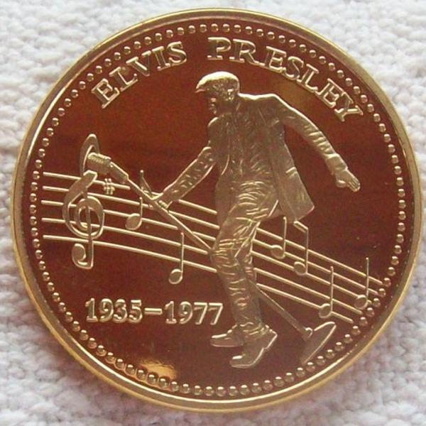 medalha / moeda comemorativa elvis presley - o rei do rock