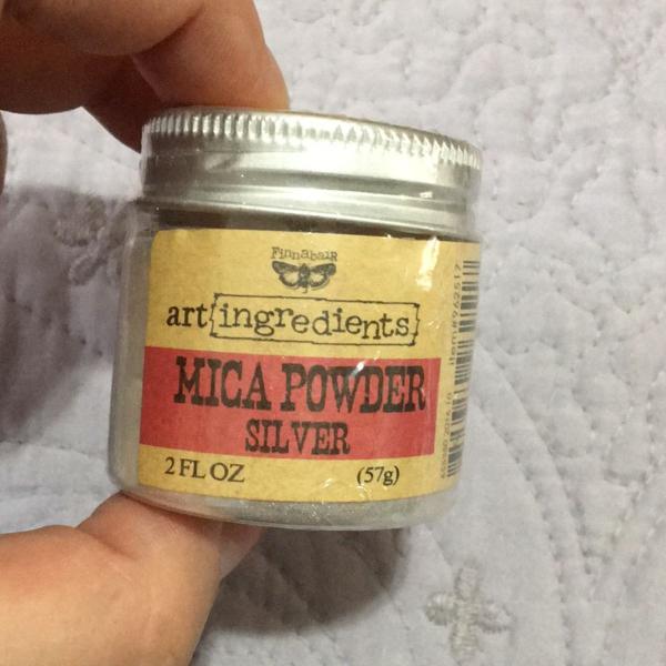 mica powder finnabair art ingredients - cor silver - prima