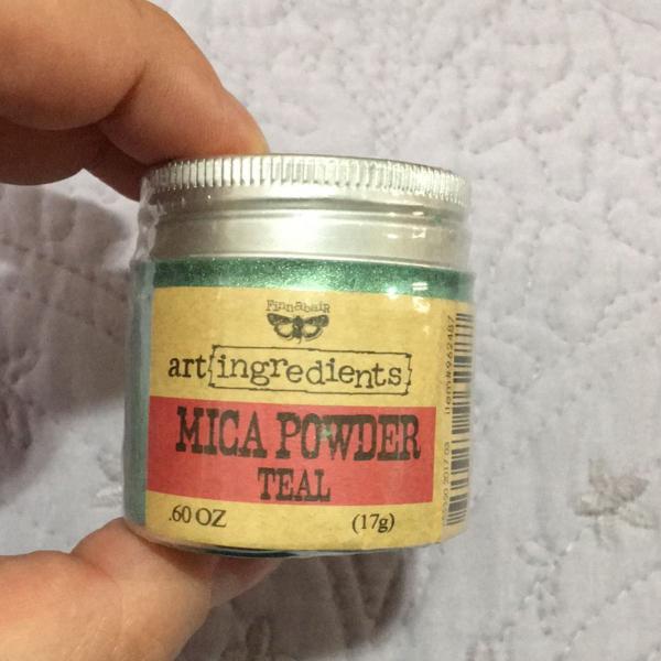 mica powder finnabair art ingredients - cor teal - prima