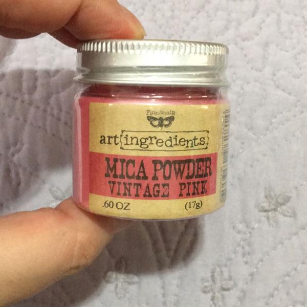 mica powder finnabair art ingredients - cor vintage pink -