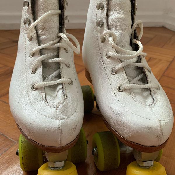 patins vintage profissional de couro n36