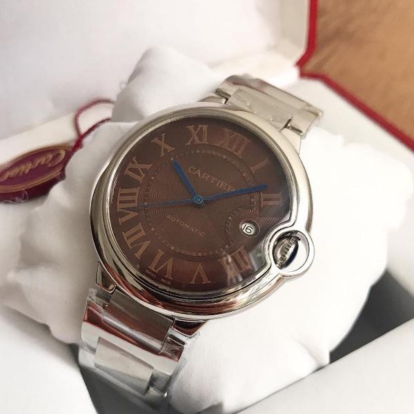 relógio cartier ballon 42mm marrom