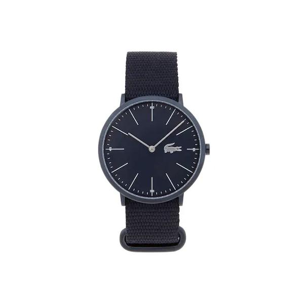 relógio masculino ultra fino com pulseira preta em tecido