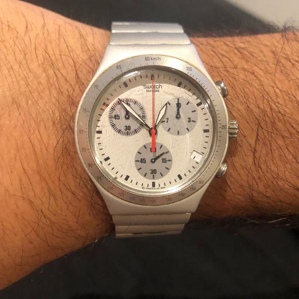 relógio swatch irony alumínio