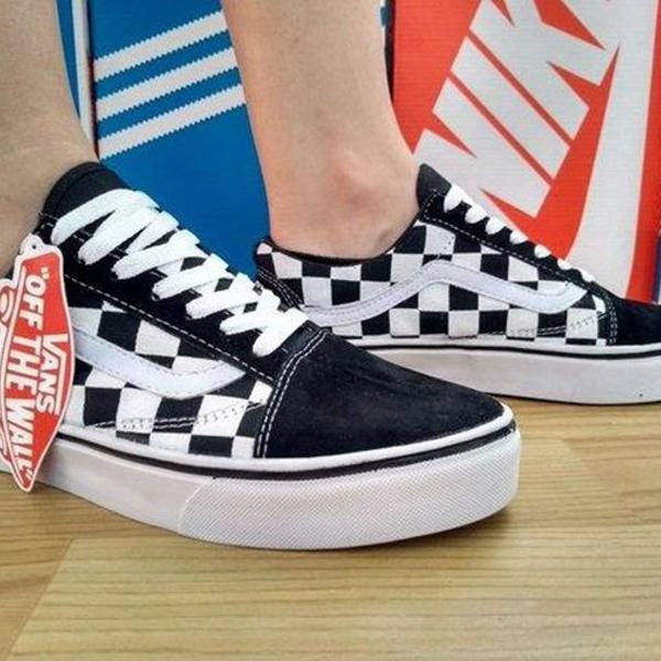 tênis vans old skool masculino xadrez