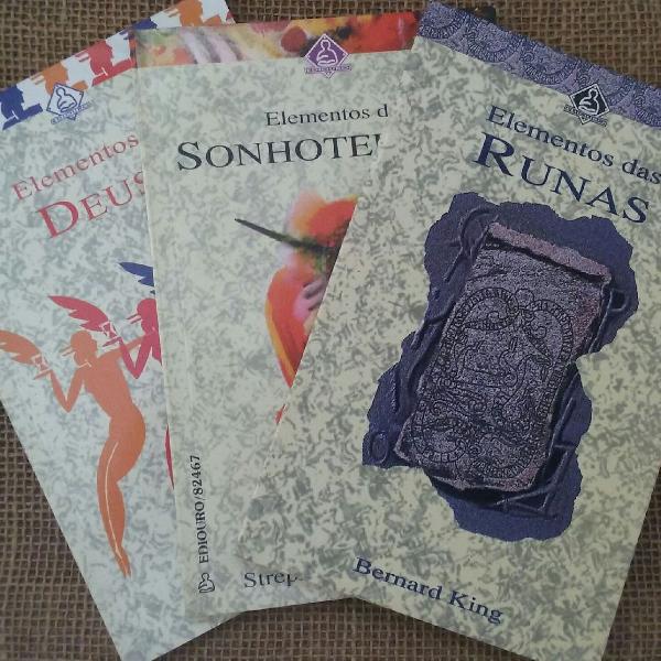 3 livros: elementos das runas - elementos da sonhoterapia -
