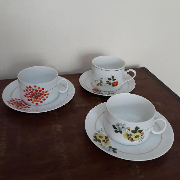 3 xícaras de chá porcelana renner
