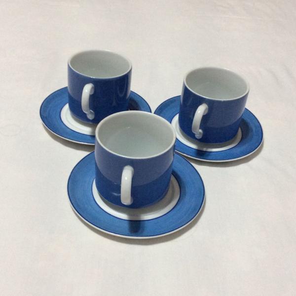 3 xícaras e purês de chá em porcelana schmidt peças