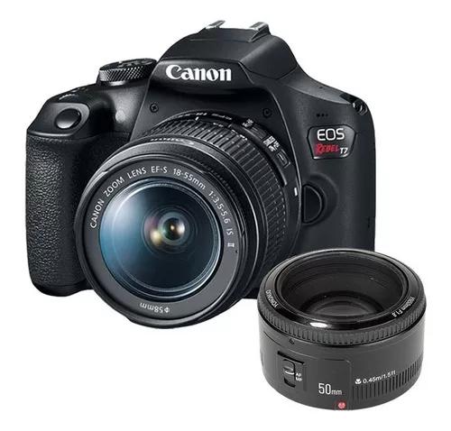 Câmera Canon Rebel T7 Lente 18-55mm + Lente 50mm 1.8