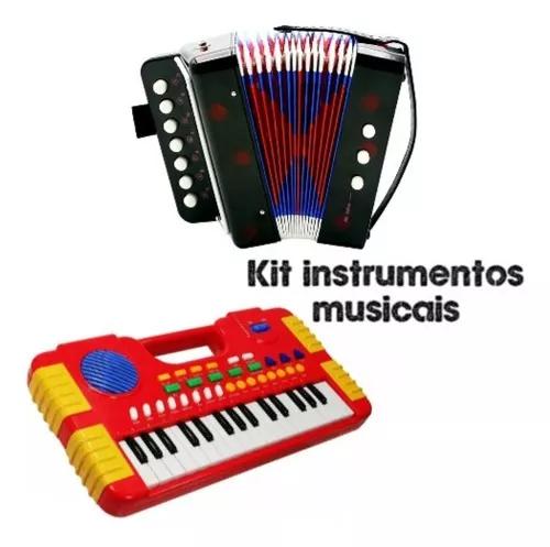 Kit Musical Infantil Acordeon Sanfona + Teclado Musiccenter