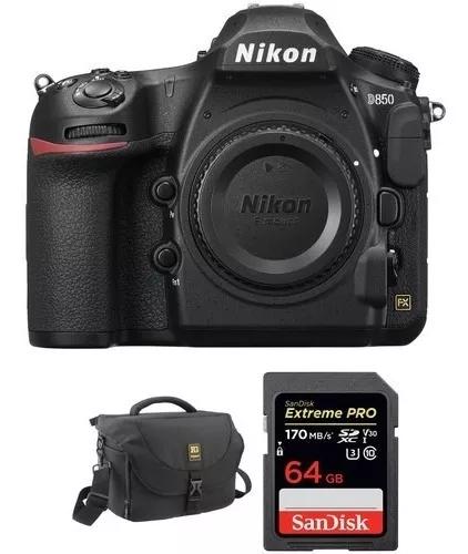 Nikon D850 Dslr Camera Kit Case E Cartão Sdxc 64gb