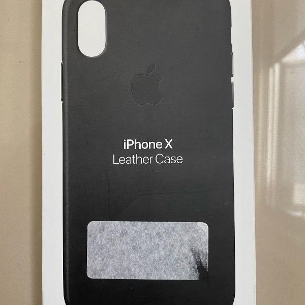 capa em couro para iphone x - original apple - usada