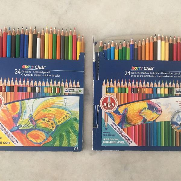 conjunto com duas caixas de lápis de cor staedtler