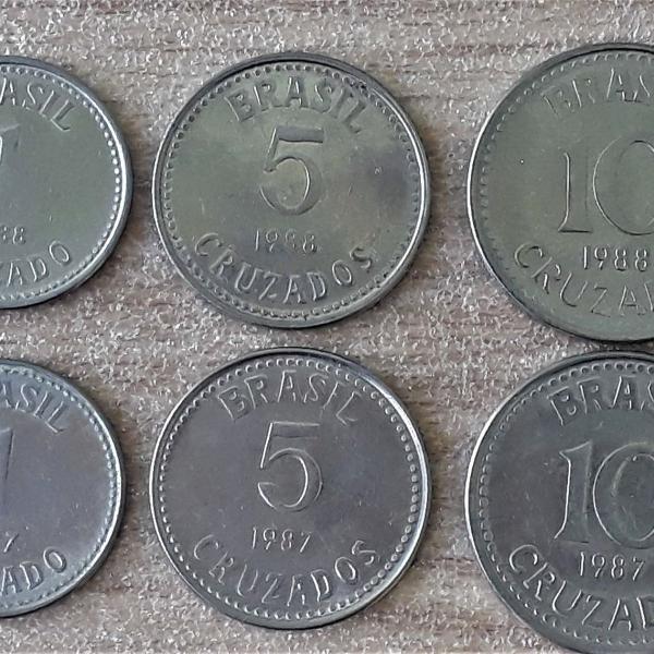 moedas de cruzados-2 séries ano 1987 e 1988