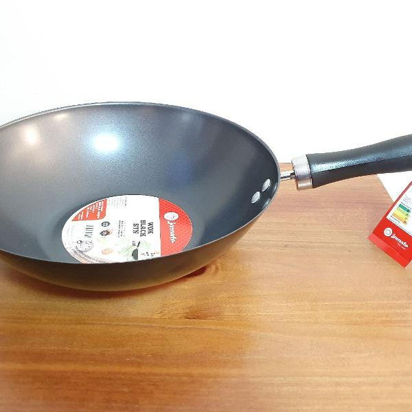 panela wok aço carbono Black