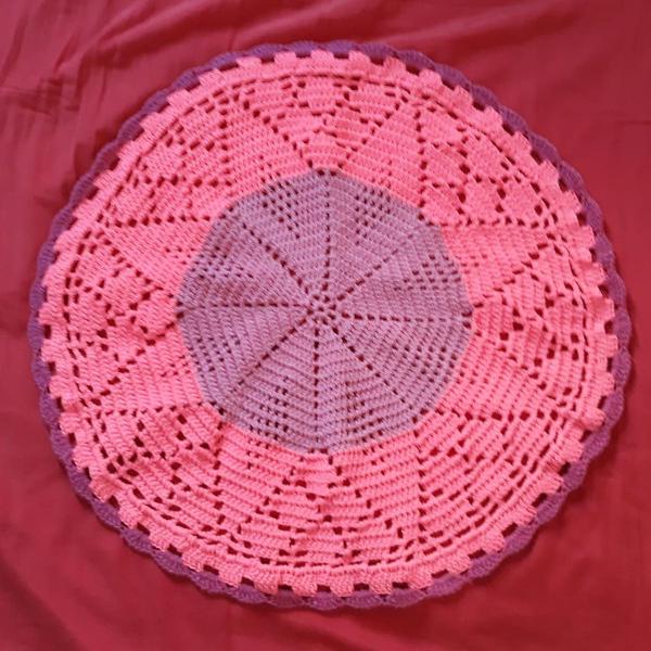 passadeira redonda rosa