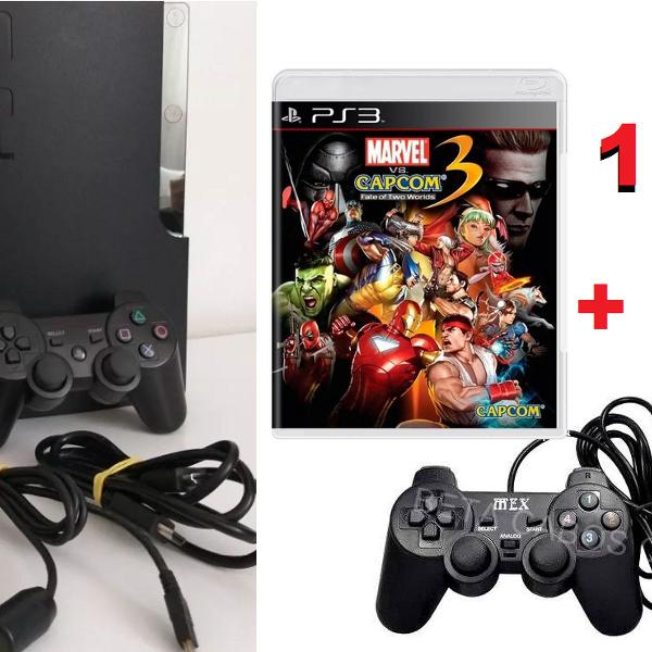 playstation 3 mais 1 controle+ 1 jogo