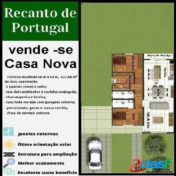 Casa de 3 dormitórios e 1 suíte no Recanto de Portugal