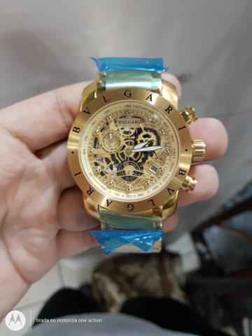 Relógio Bulgari skeleton ouro