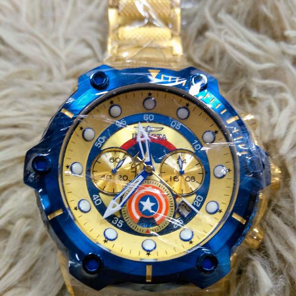 Relógio Capitão America Aço Inoxidável 100% Funcional