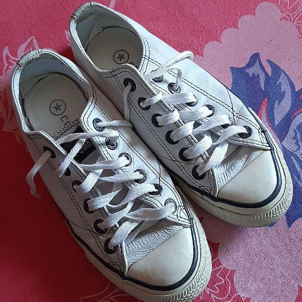 allstar couro branco