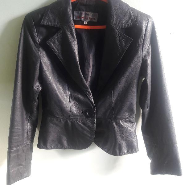 blazer de couro legítimo