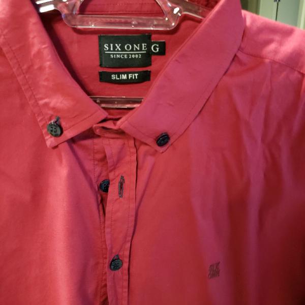 camisa Six One rosa slim M