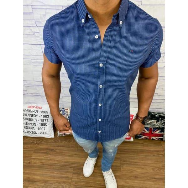camisa manga curta tommy - azul
