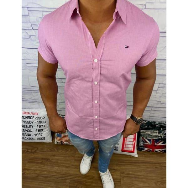 camisa manga curta tommy - roxo