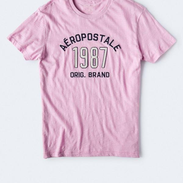 camiseta aéropostale masculina rosa alto relevo importada