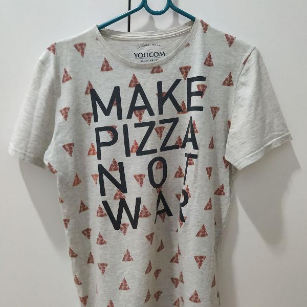 camiseta make pizza not war
