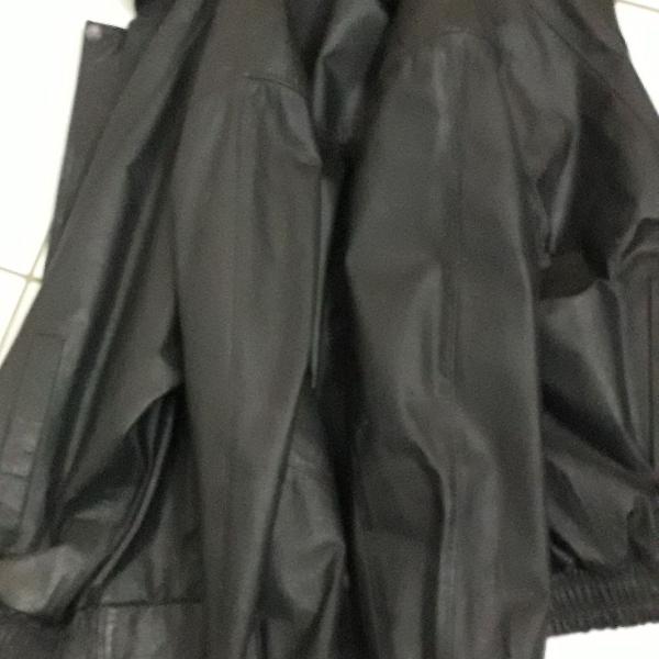 jaqueta masculina couro legitimo preta gg