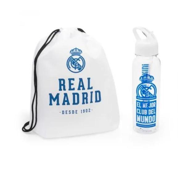 kit esportivo real madrid bolsa e garrafa