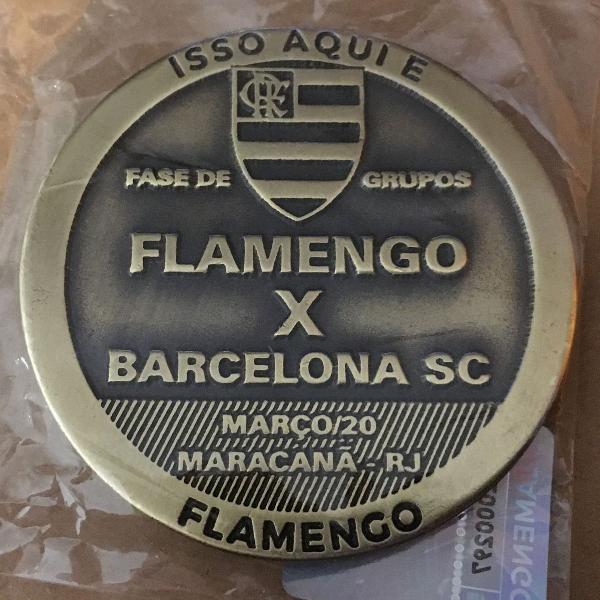 moeda medalha flamengo x barcelona libertadores