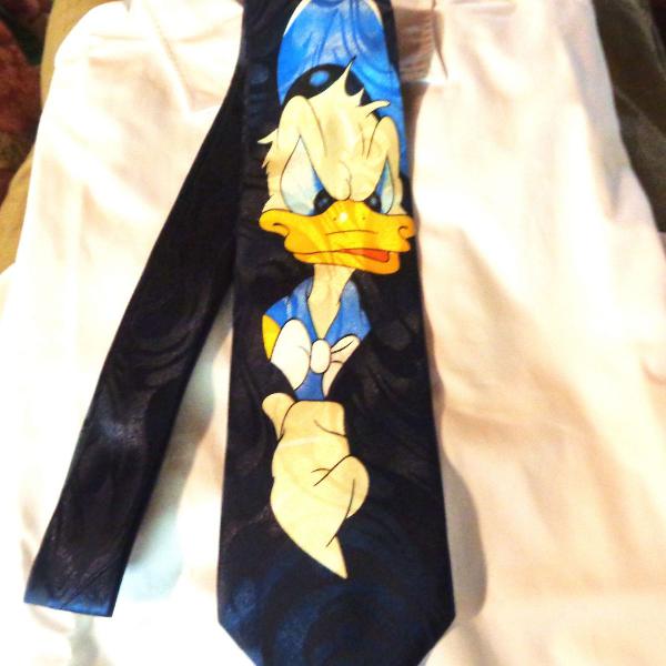 pato donald -gravata coleção - azul marinho - rené chagal