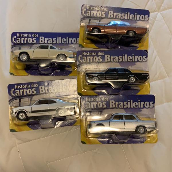 5 miniaturas lacradas - história dos carros brasileiros.