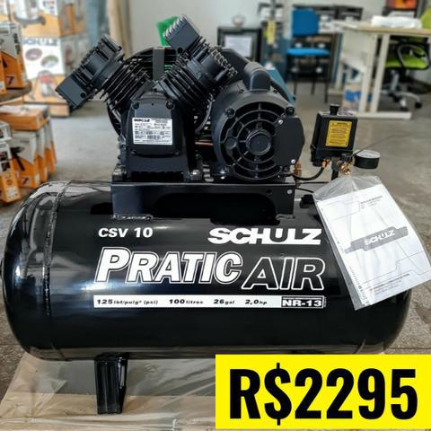 Compressor de Ar Pratic Air CSV10 100L 127V Mono - Schulz