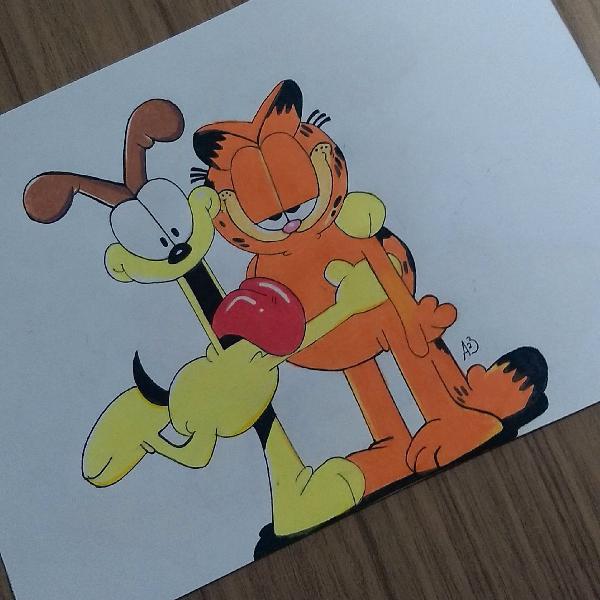 Desenho do Garfield e Odie.
