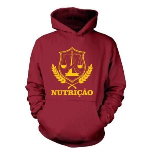 blusa nutrição moletom canguru vermelho