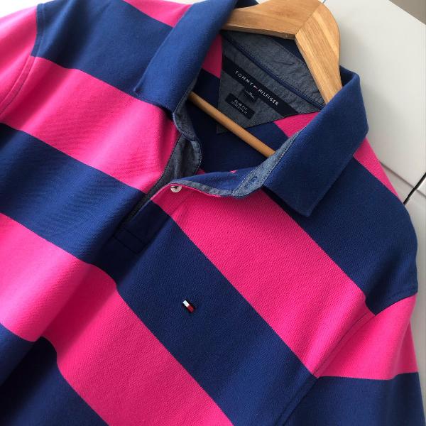 camisa gola polo tommy hilfiger listrada