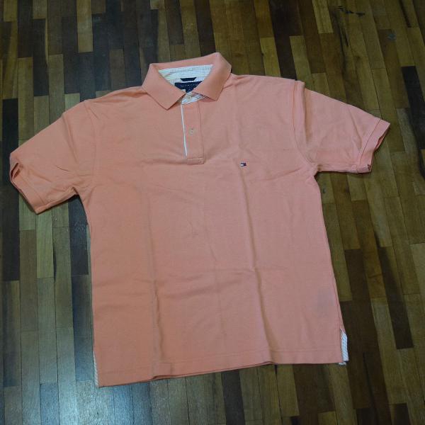 camiseta polo salmao tommy hilfiger tamanho m