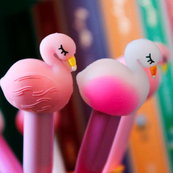caneta flamingo com luz